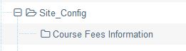 Screengrab showing the fees branch under site config